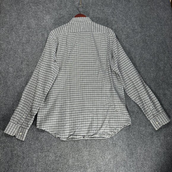 Banana Republic Oxford Shirt Mens XL Tailored Slim Fit Gray Black Check Cotton - Picture 8 of 9
